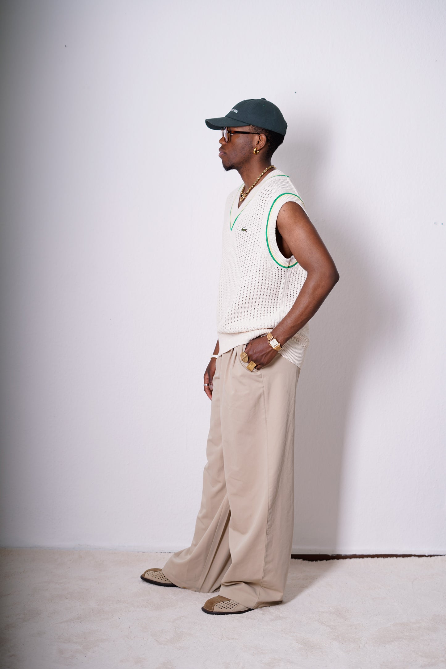 Lacoste V-Neck Vest Beige