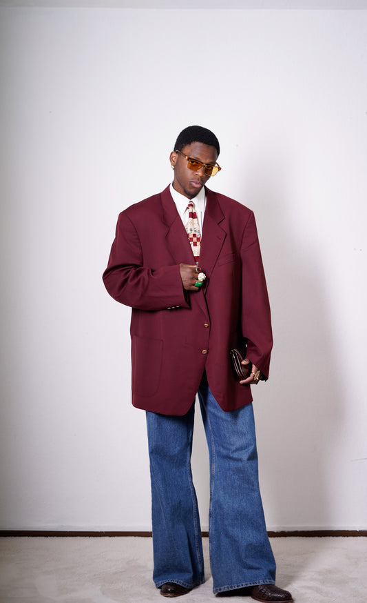 Oversized Blazer in Brodeauxrot
