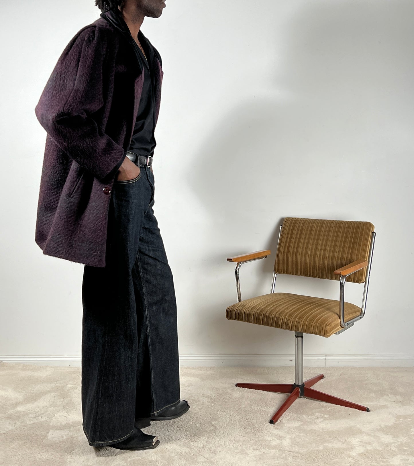 Vintage Lama Mohair-Wollmantel