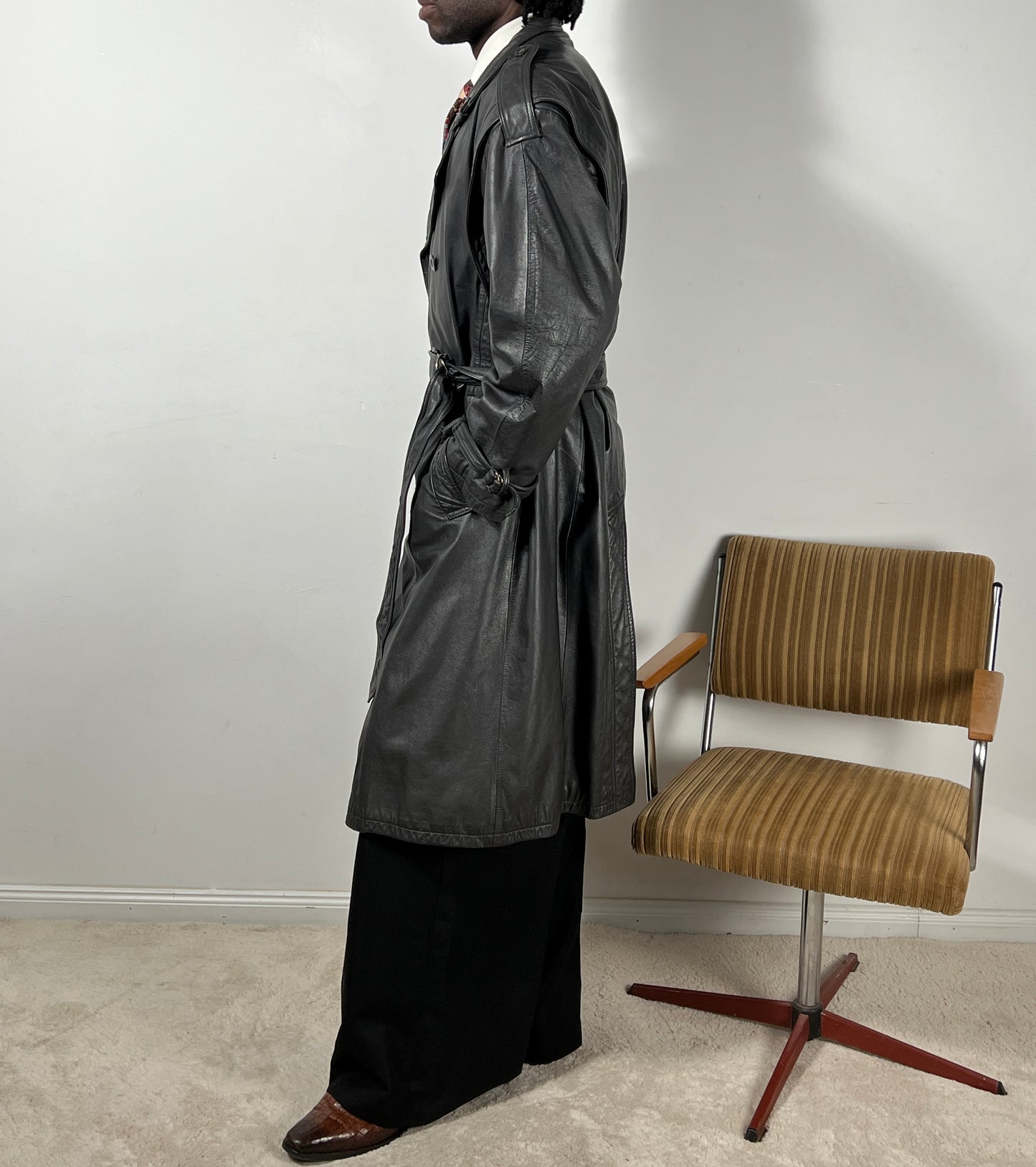 70s Leather Trenchcoat