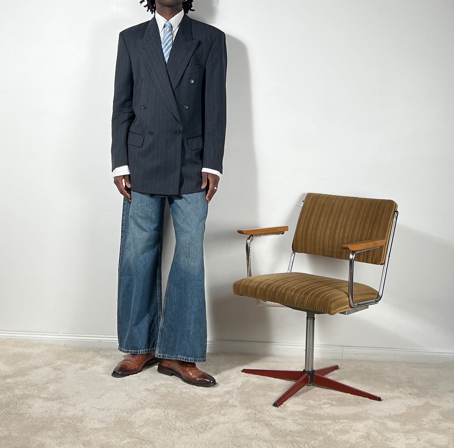 80s Grauer Zweireihiger