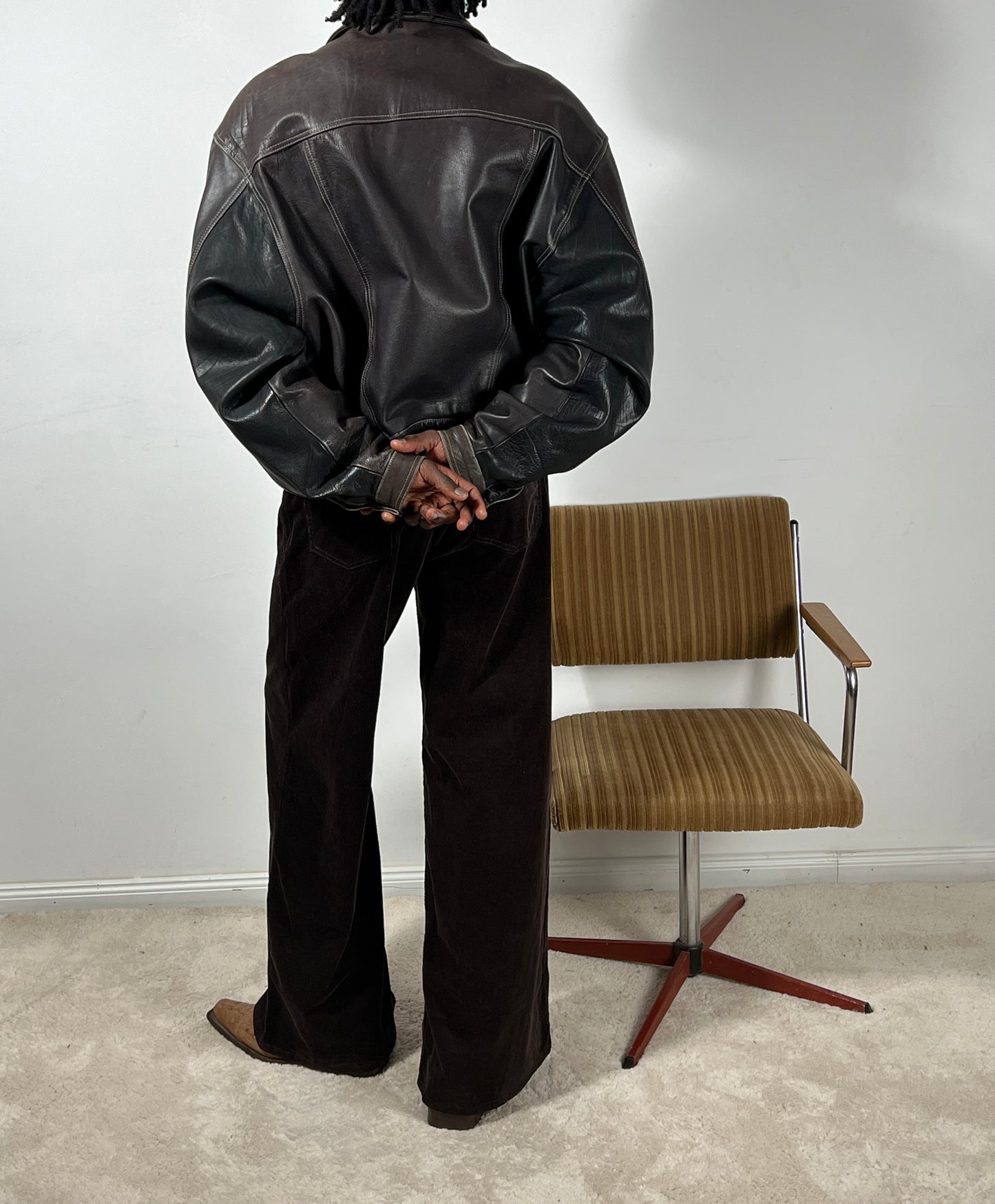 Cropped Vintage Leather Jacket