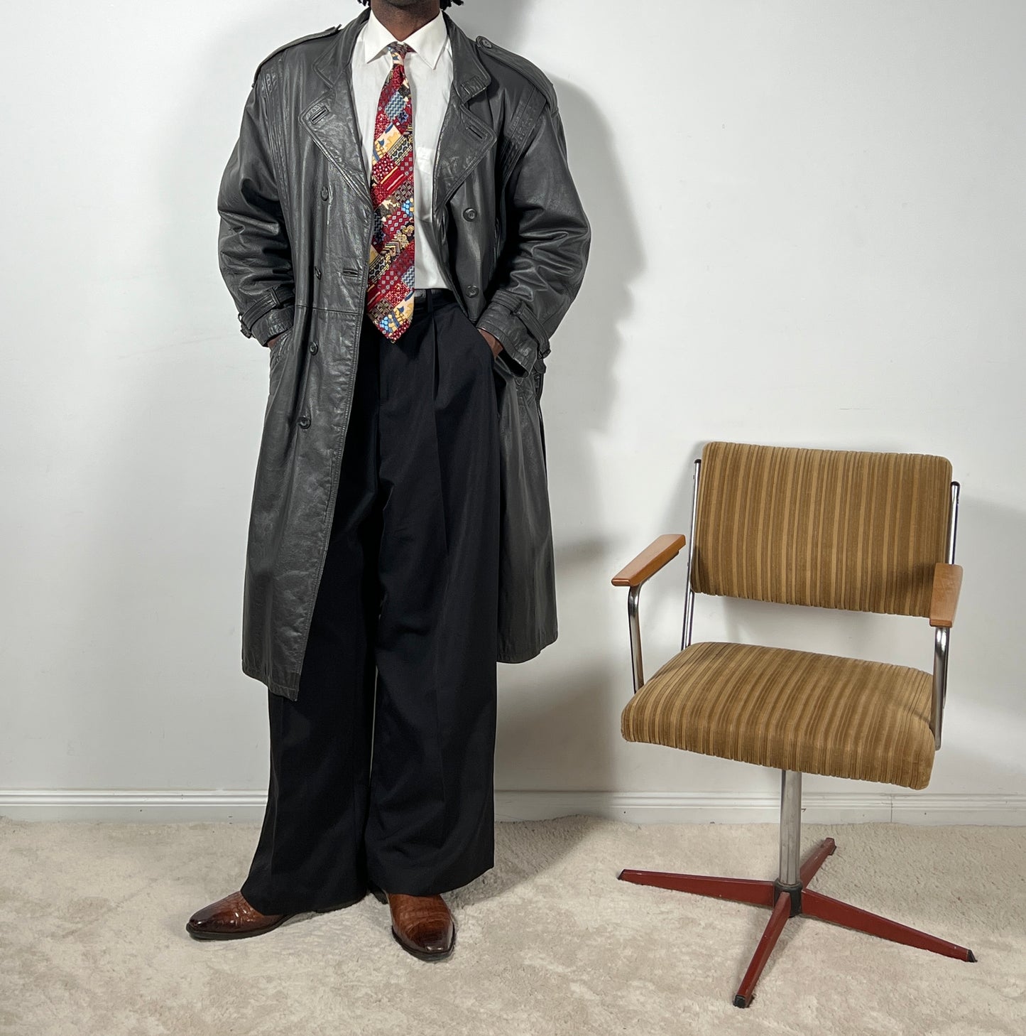 70s Leather Trenchcoat