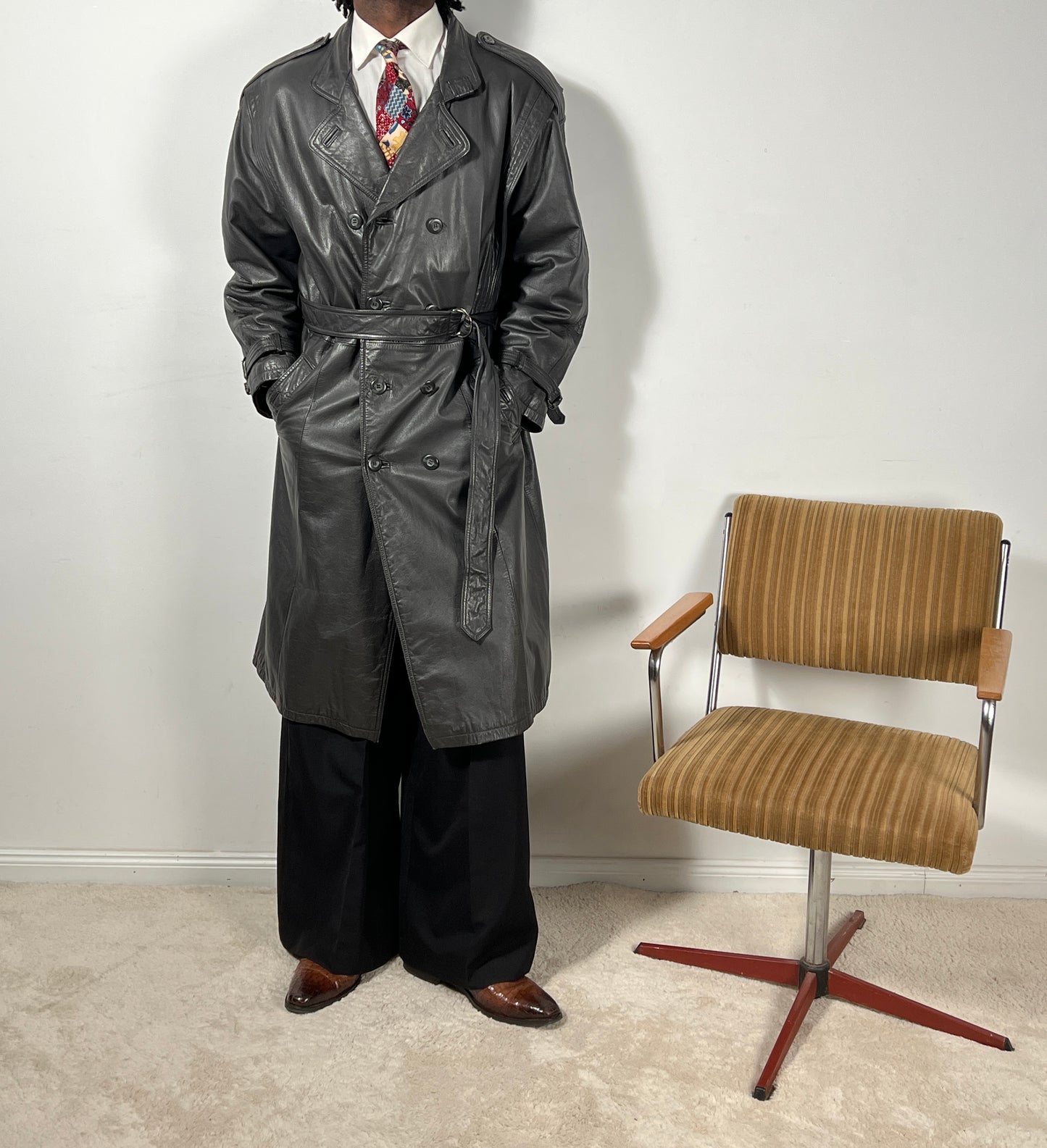 70s Leather Trenchcoat