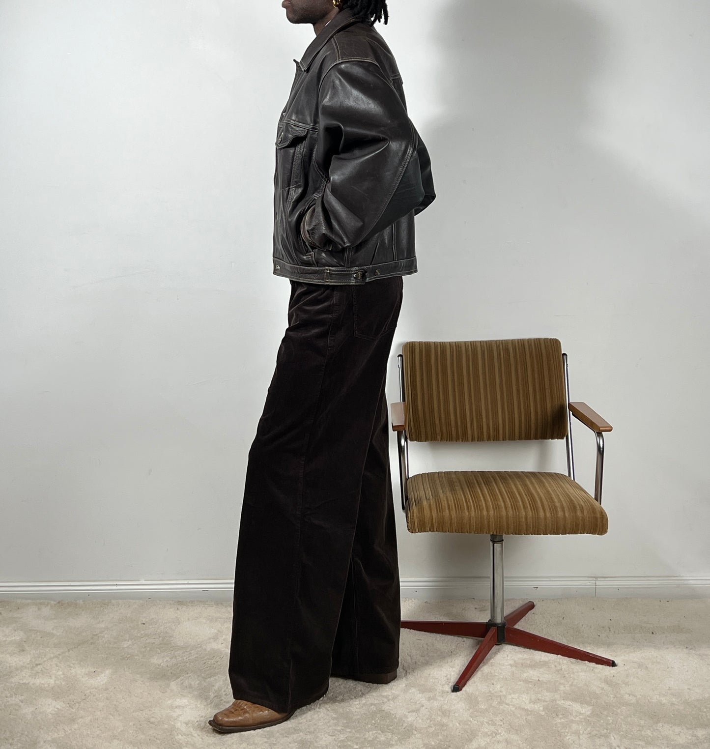 Cropped Vintage Leather Jacket