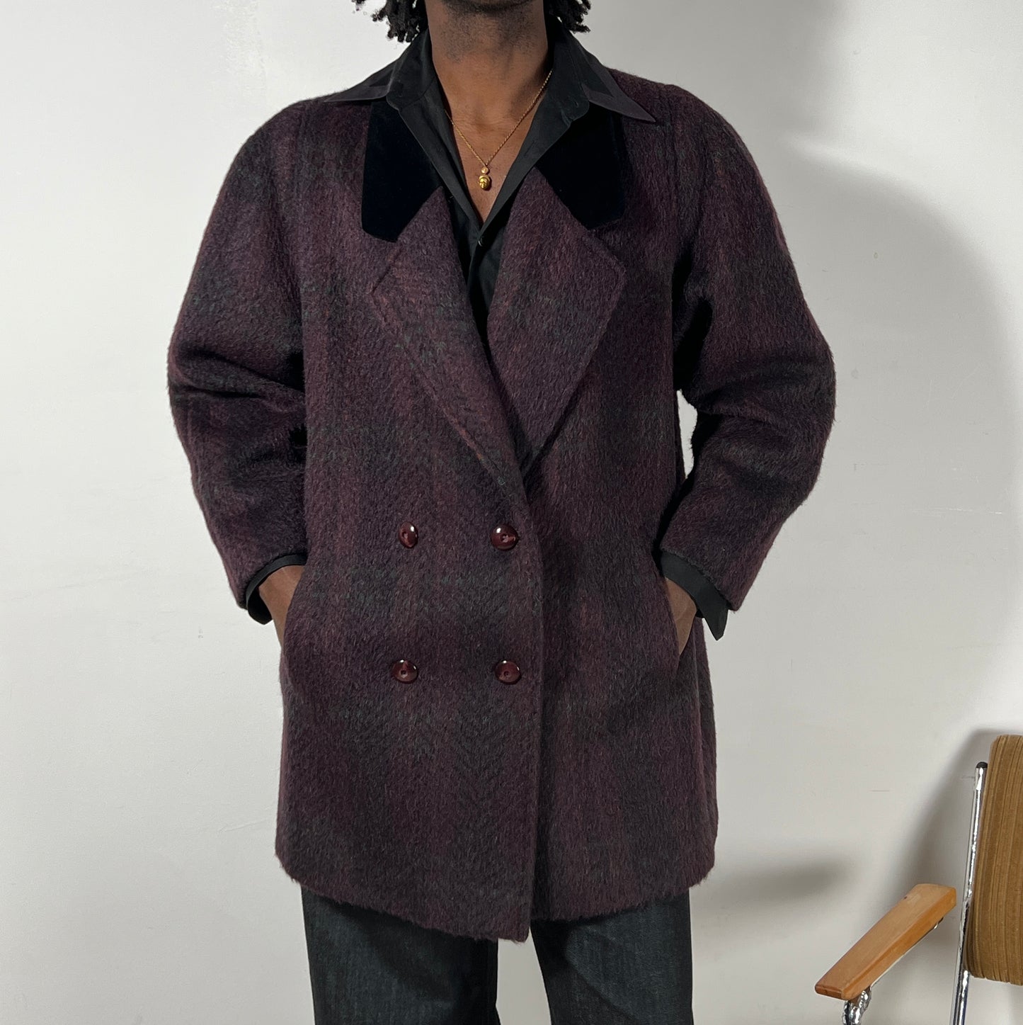 Vintage Lama Mohair-Wollmantel