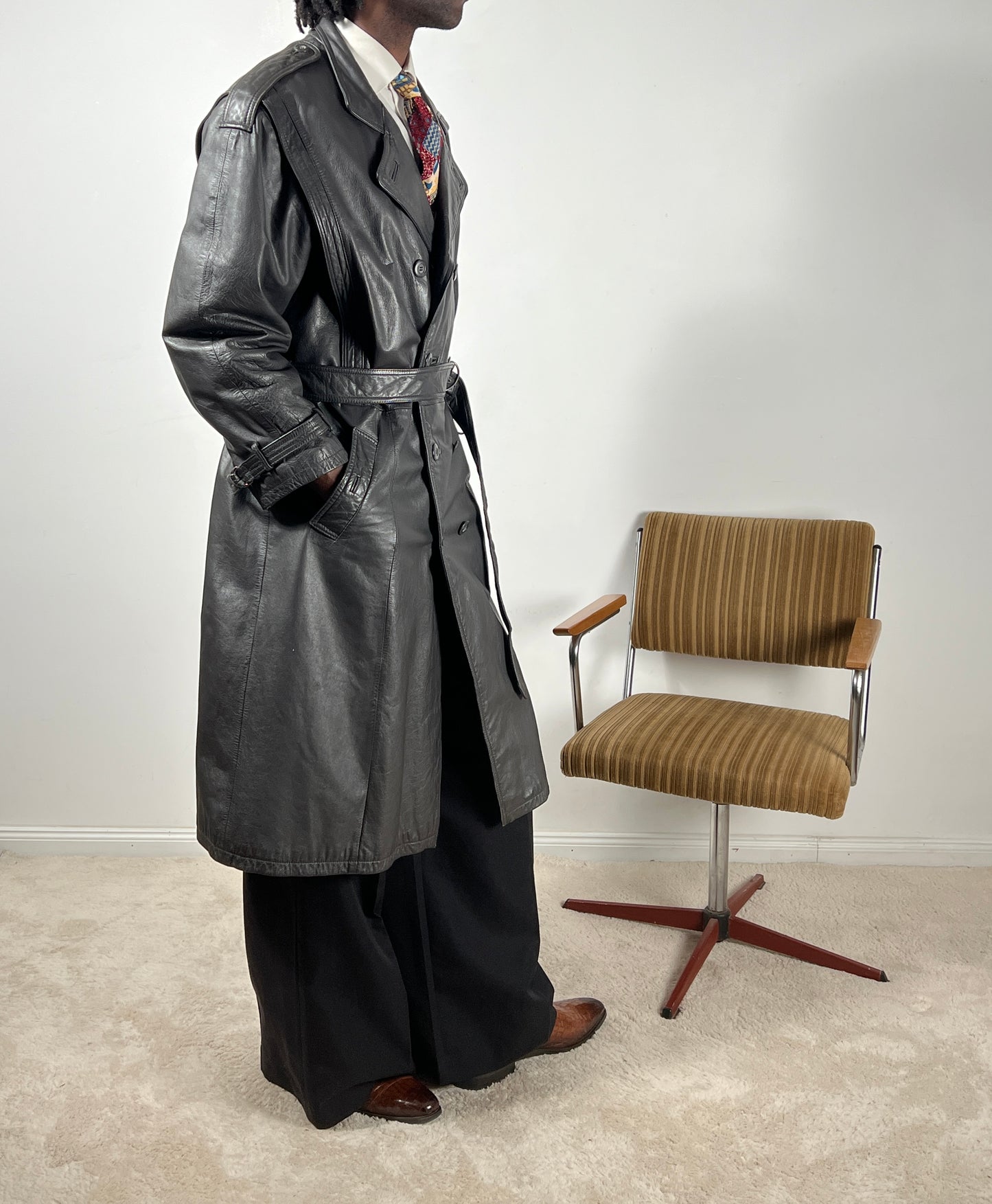 70s Leather Trenchcoat