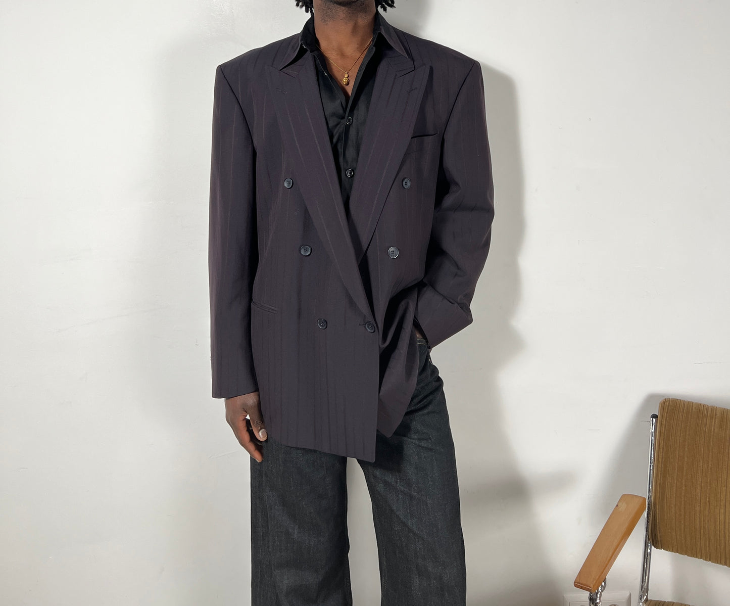 Lila Nadelstreifen Anzug