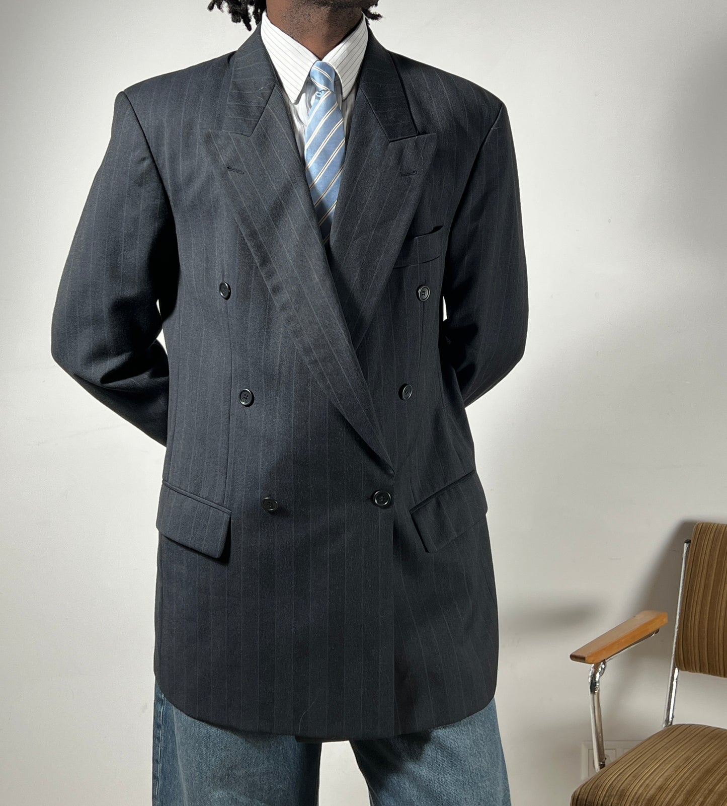 80s Grauer Zweireihiger