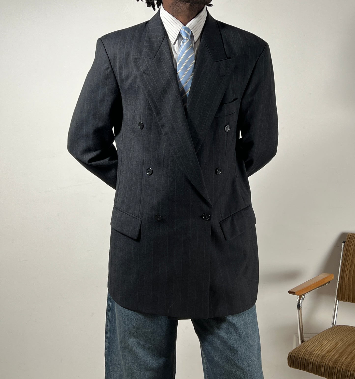 80s Grauer Zweireihiger