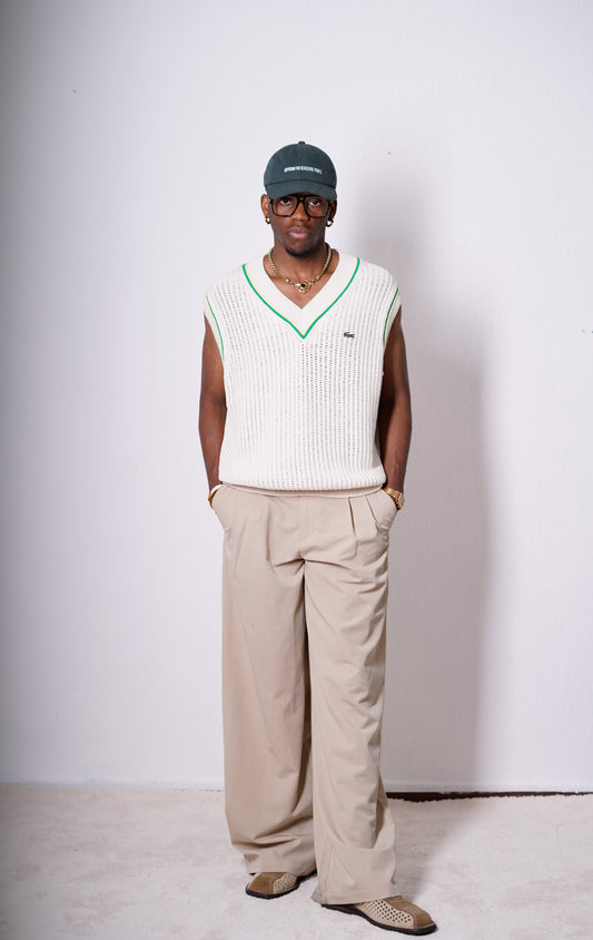 Lacoste V-Neck Vest Beige