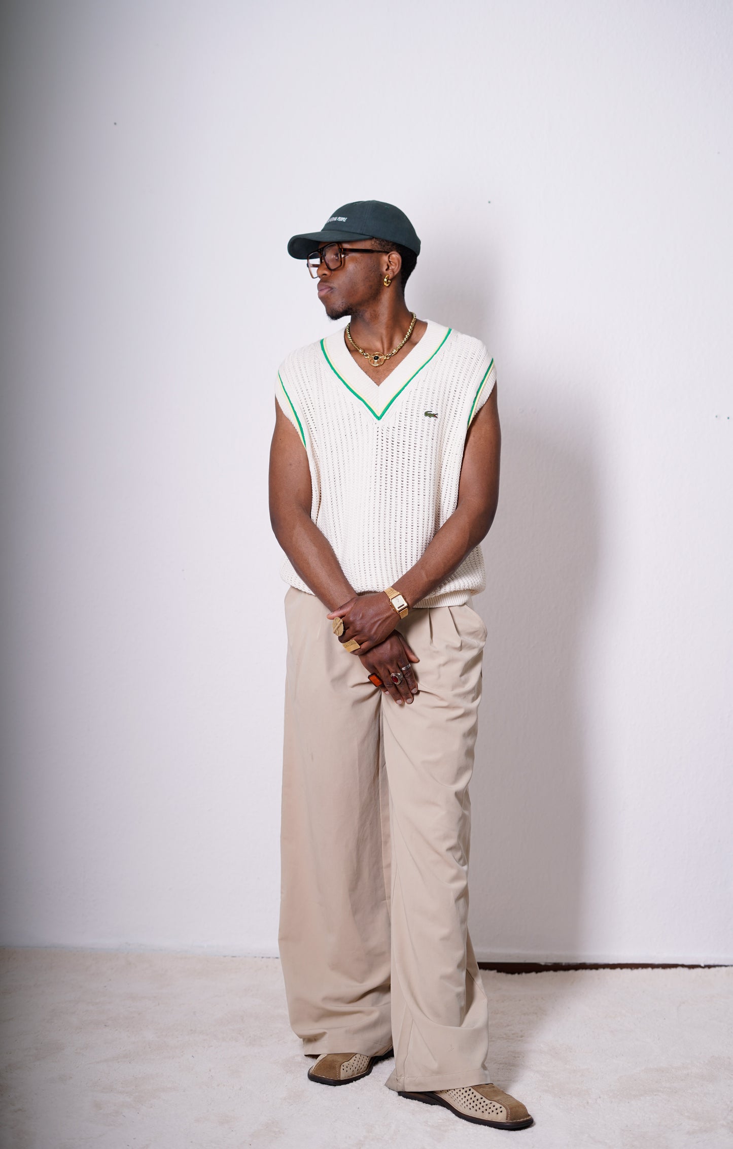 Lacoste V-Neck Vest Beige