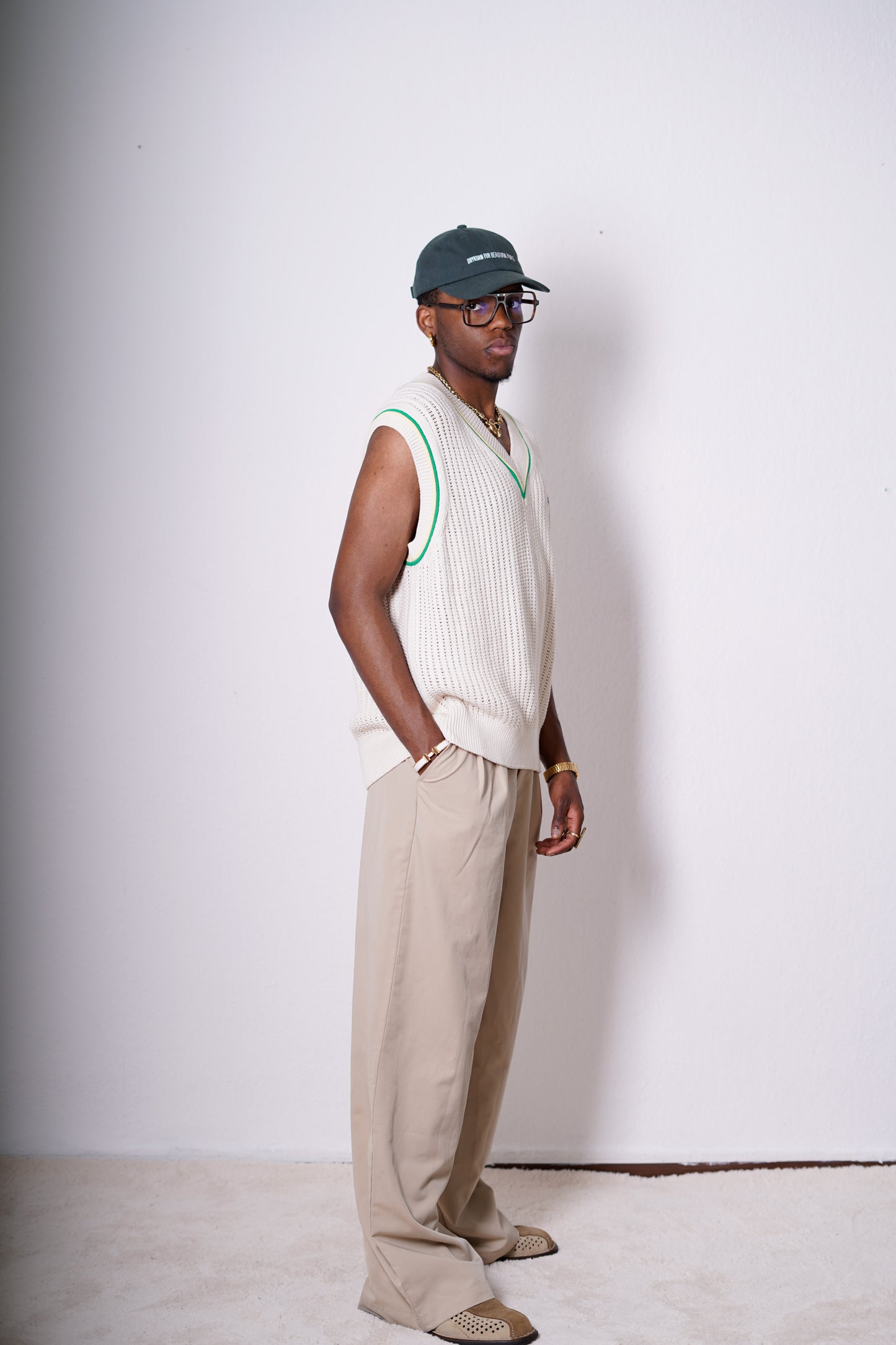 Lacoste V-Neck Vest Beige