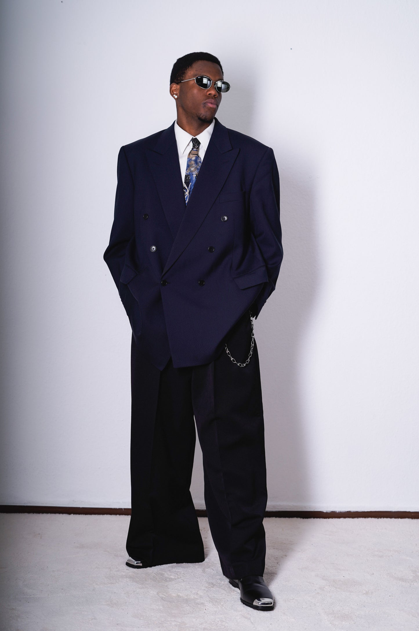 Oversized Vintage Blazer Marineblau