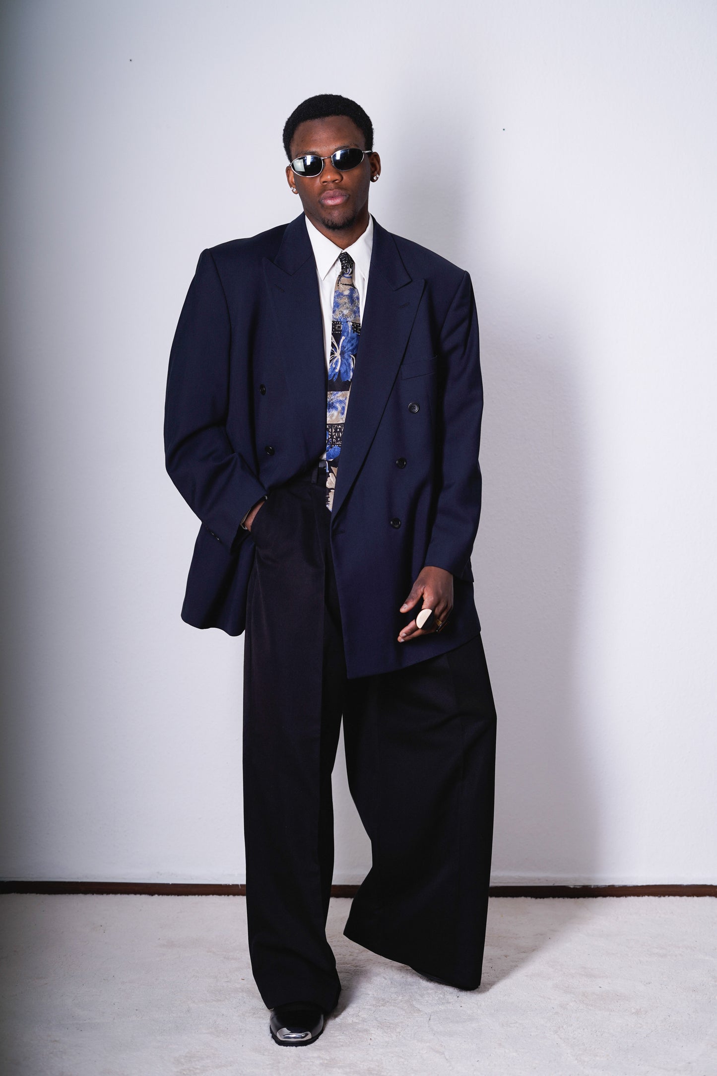 Oversized Vintage Blazer Marineblau