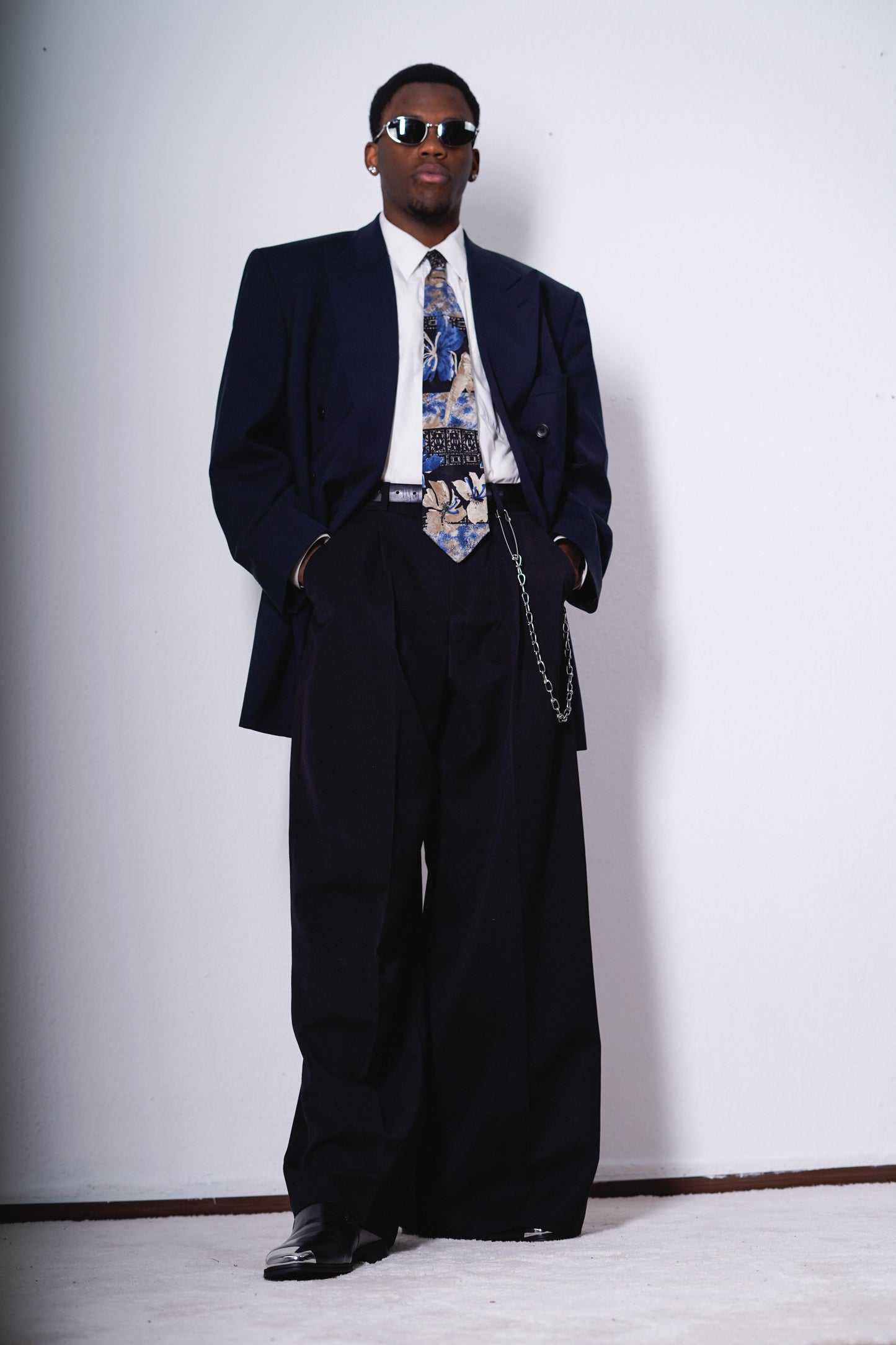 Oversized Vintage Blazer Marineblau