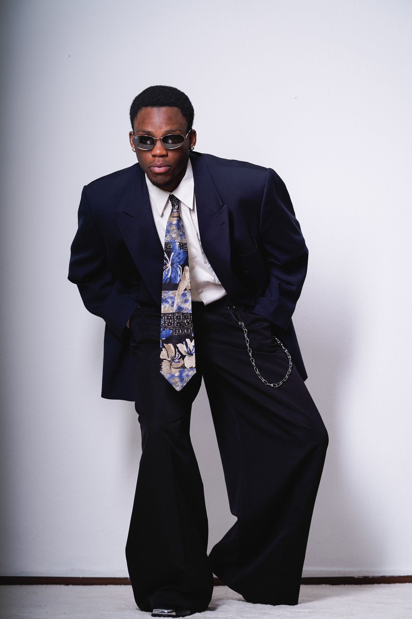 Oversized Vintage Blazer Marineblau