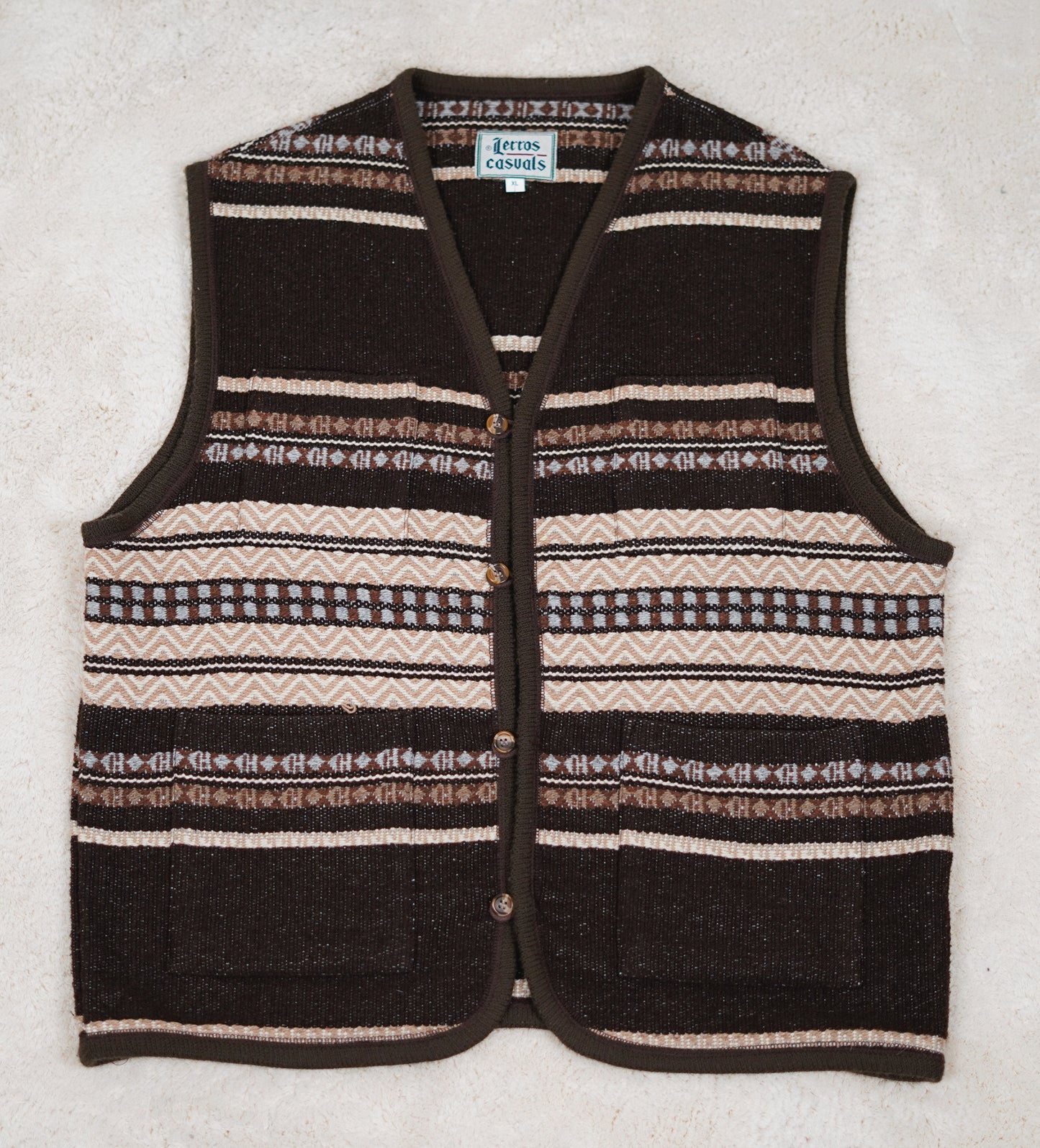 Vintage Woll Weste Braun/Beige