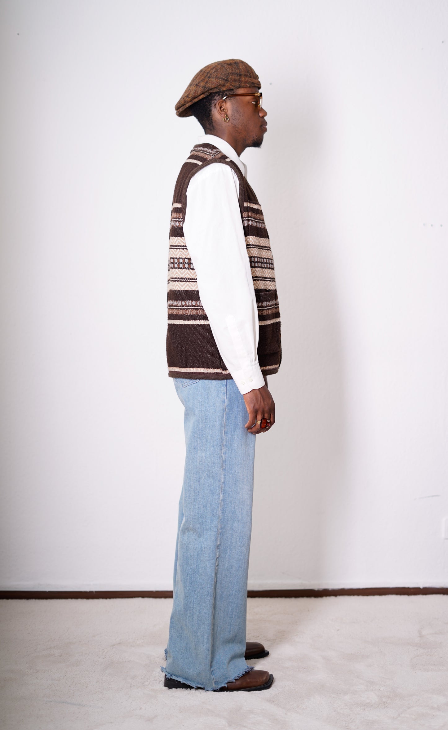 Vintage Woll Weste Braun/Beige