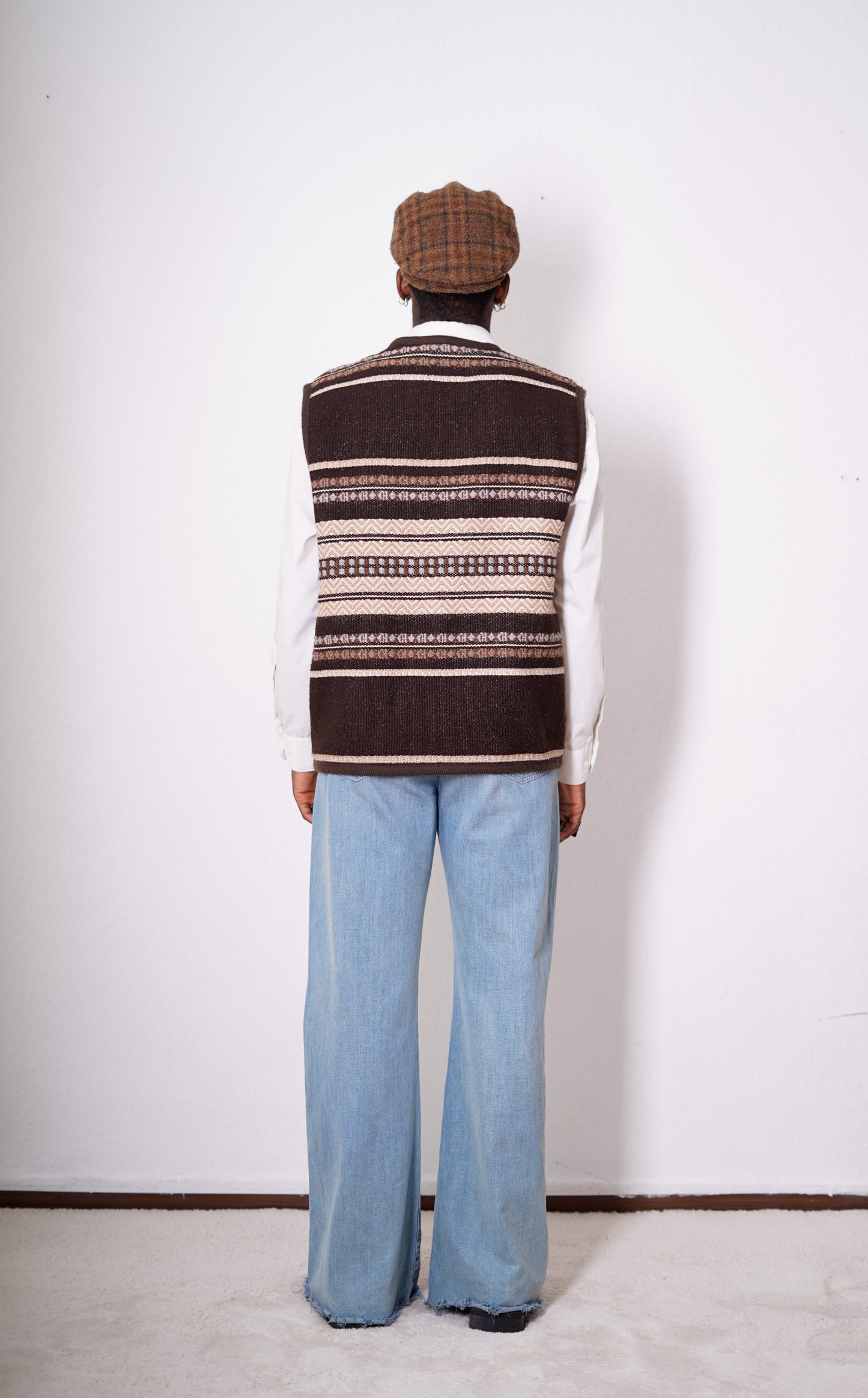 Vintage Woll Weste Braun/Beige