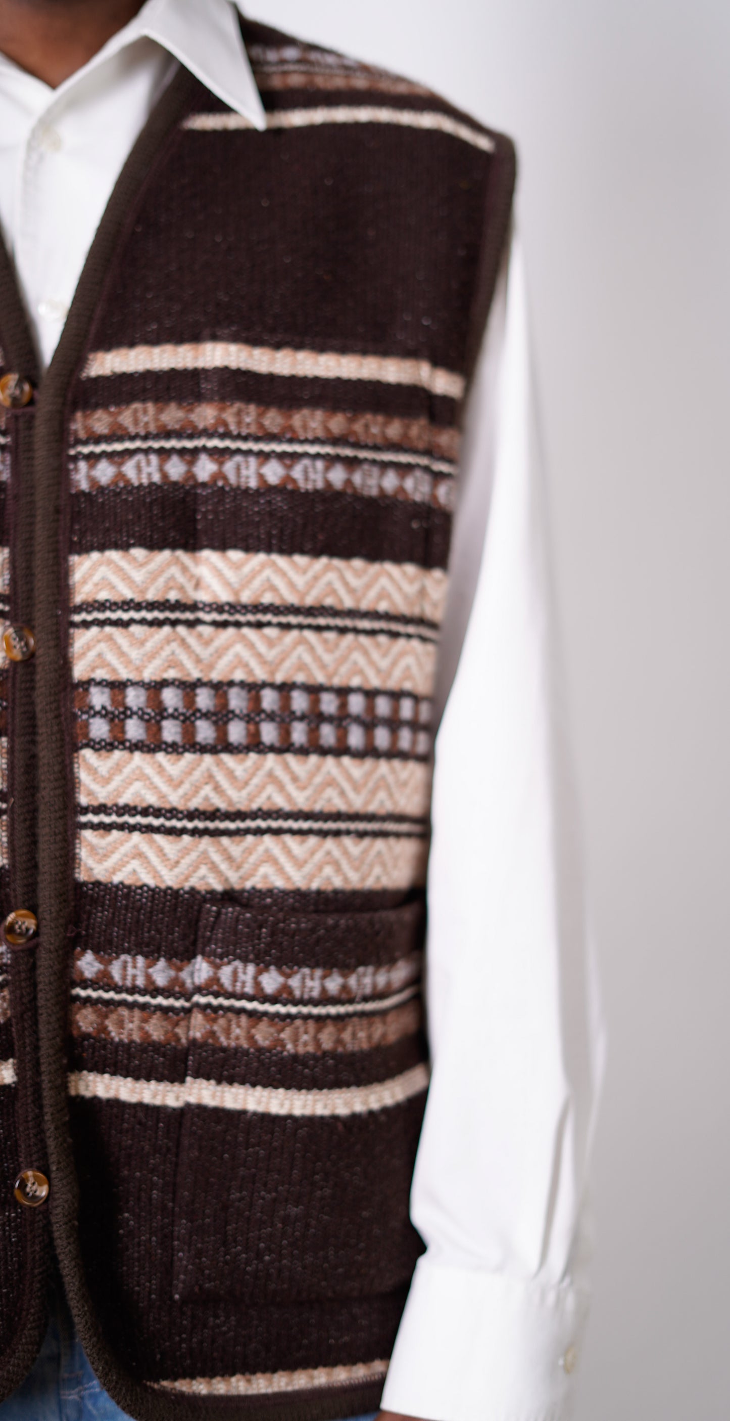 Vintage Woll Weste Braun/Beige