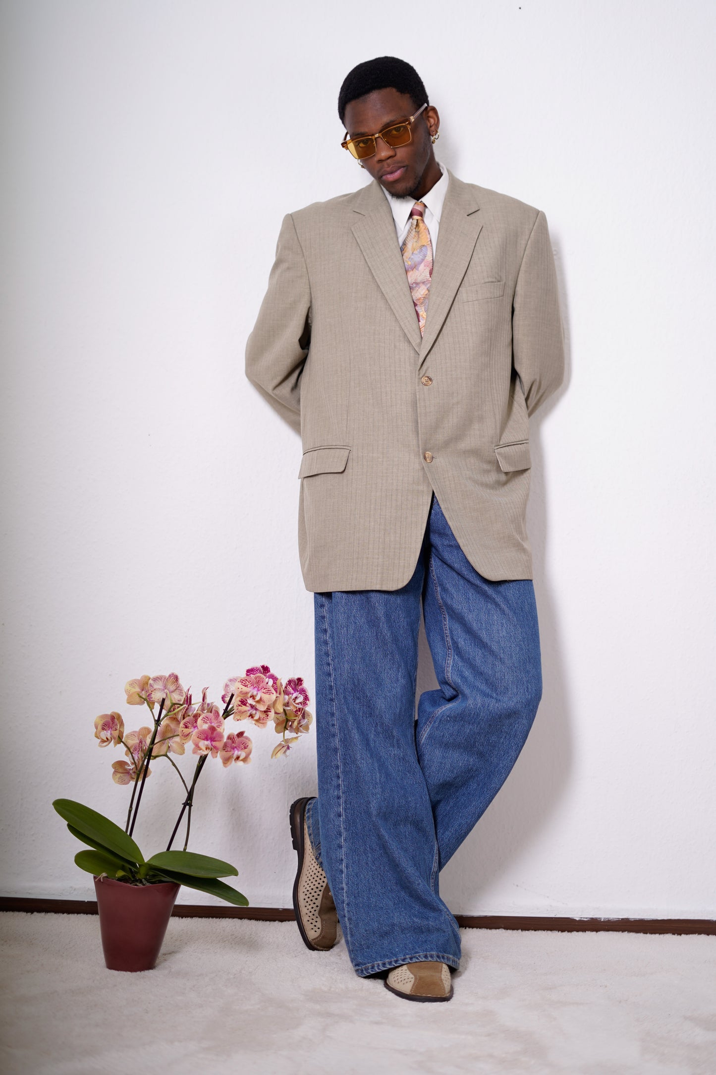 Vintage Blazer mit Nadelstreifenmuster