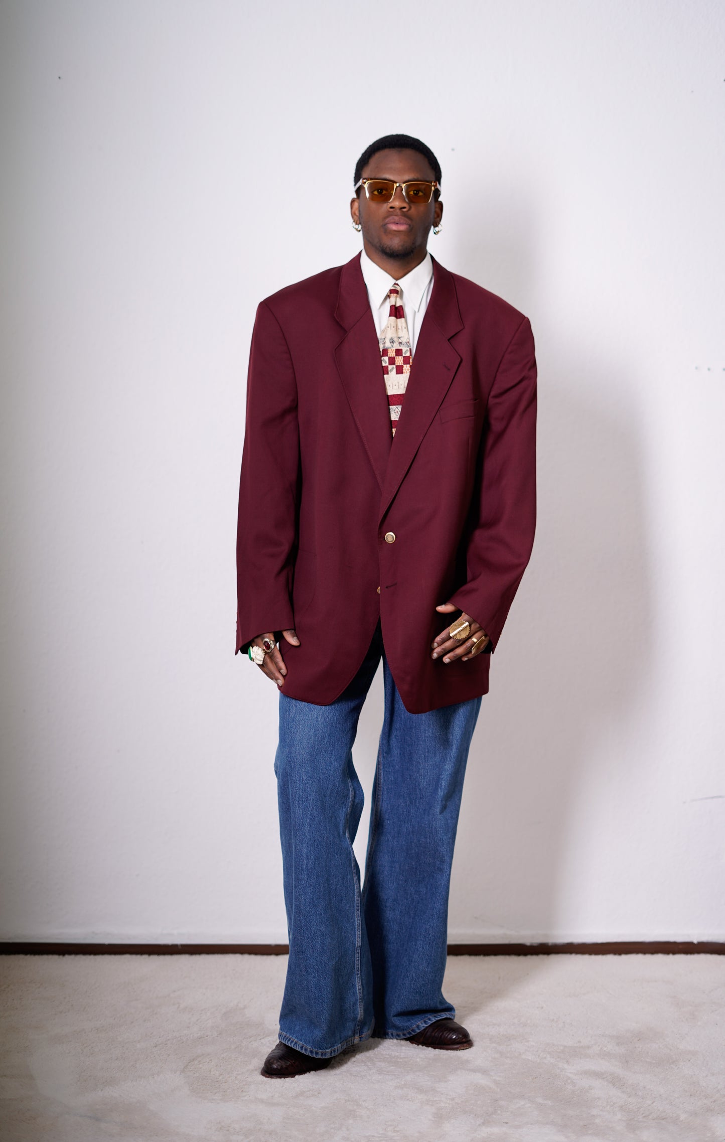 Oversized Blazer in Brodeauxrot