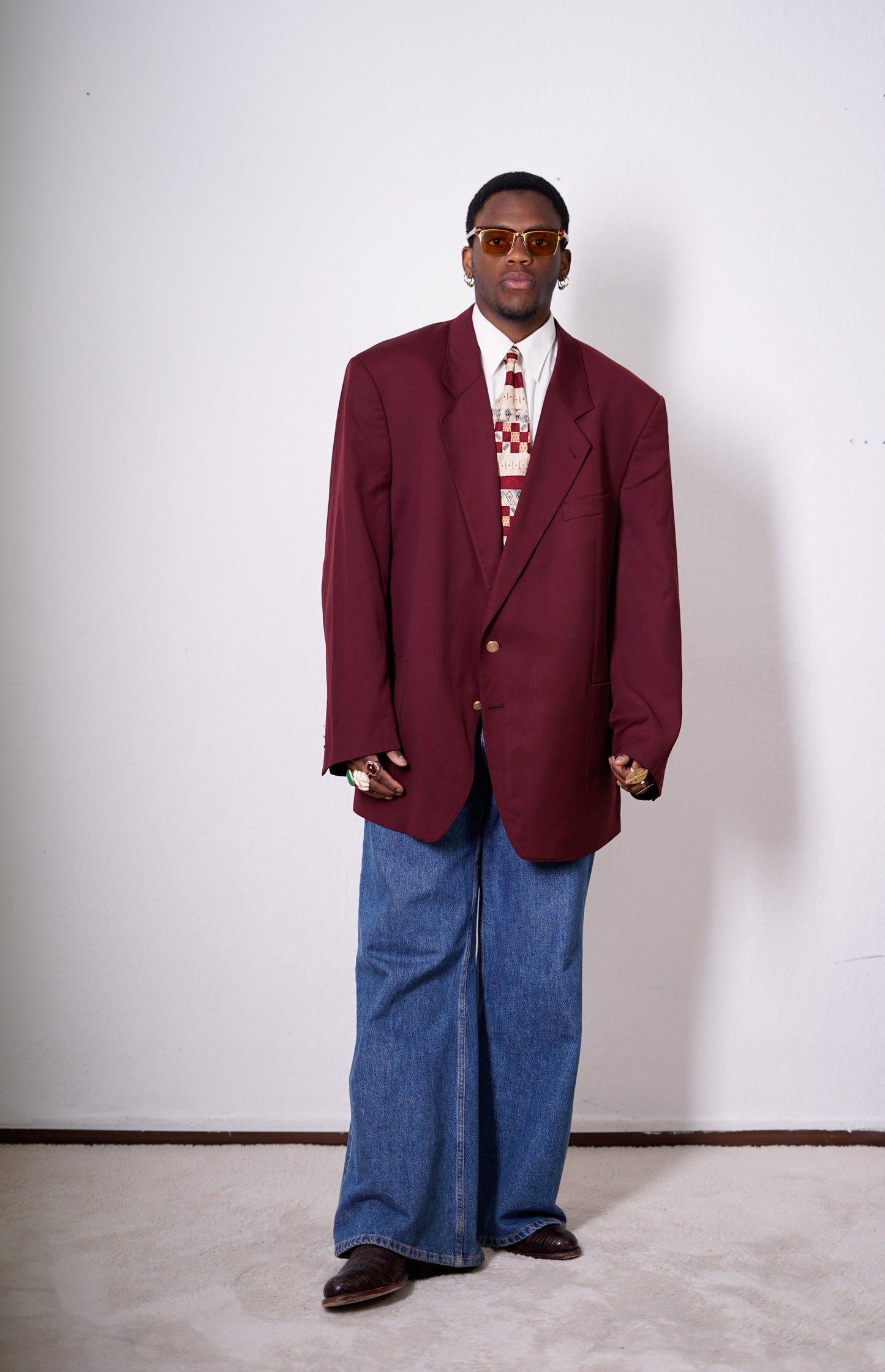 Oversized Blazer in Brodeauxrot