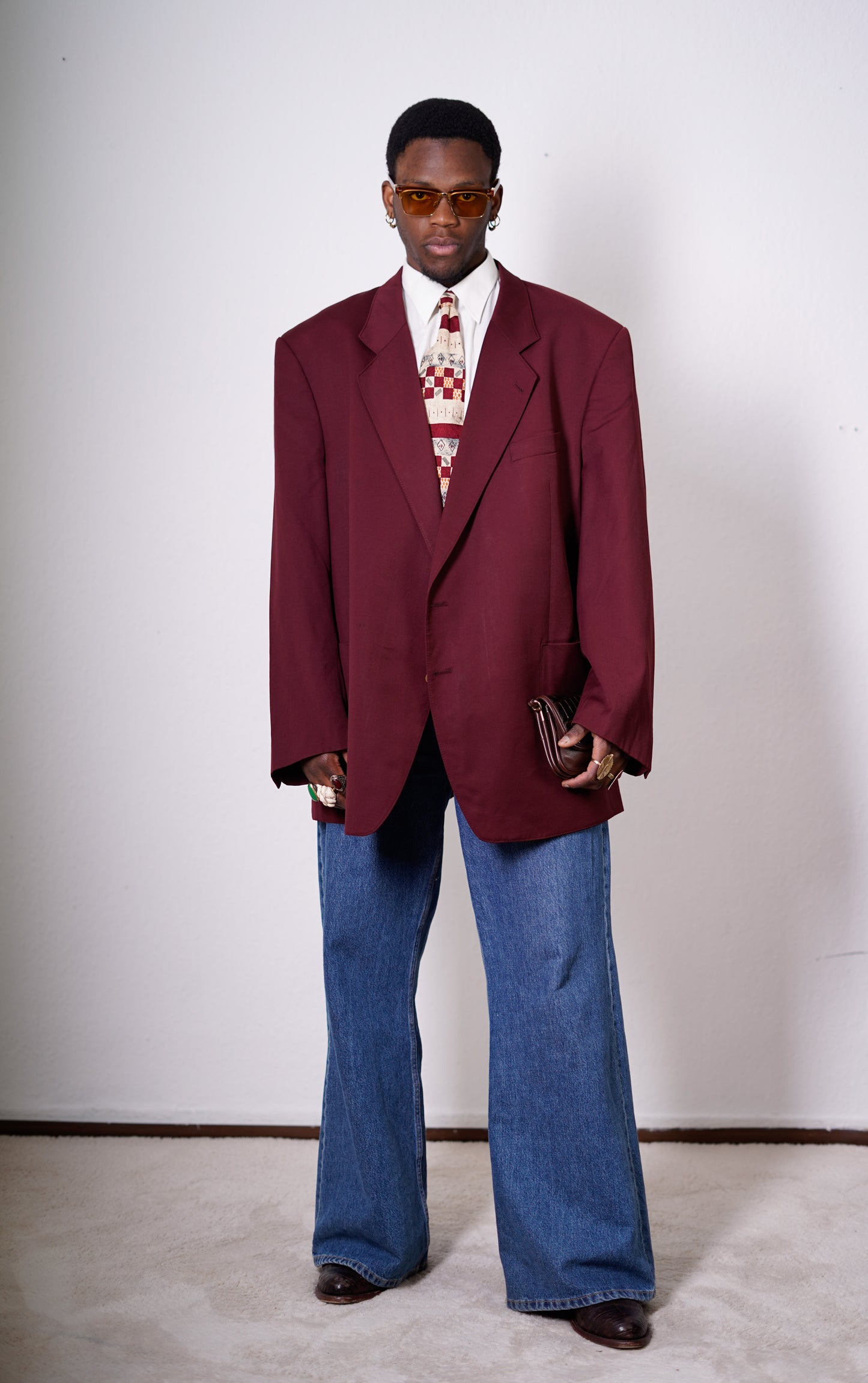 Oversized Blazer in Brodeauxrot