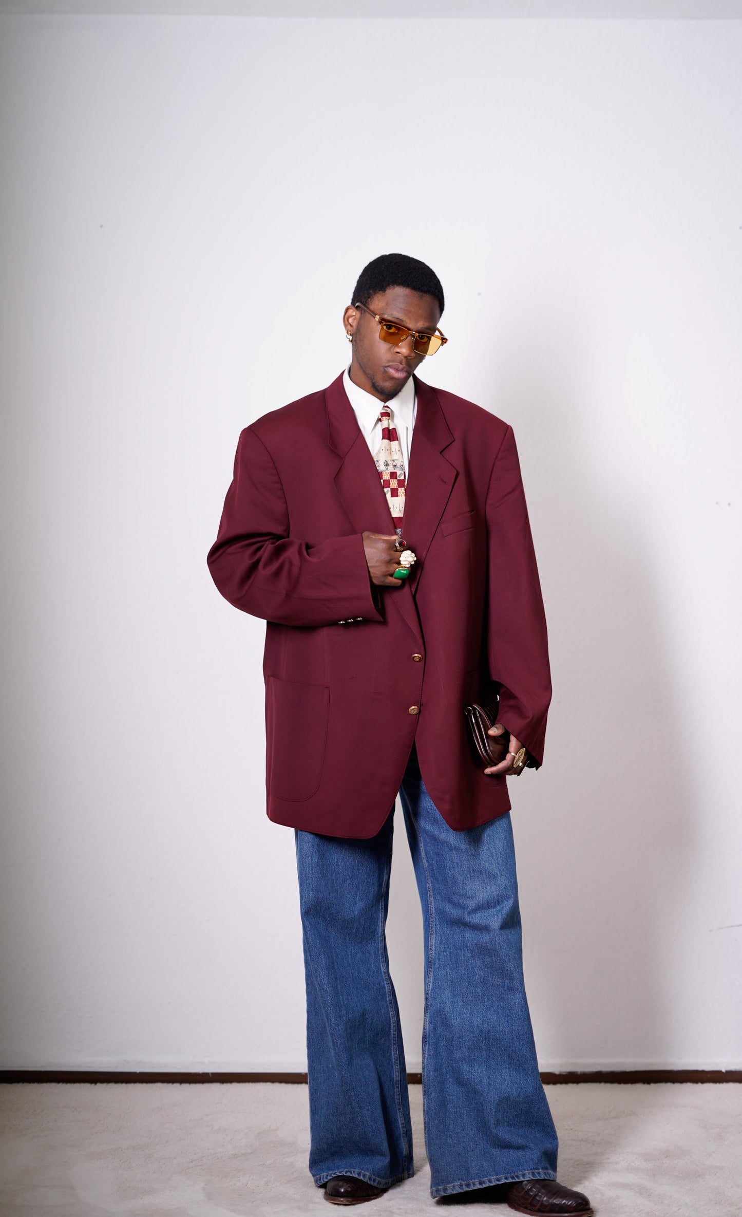 Oversized Blazer in Brodeauxrot