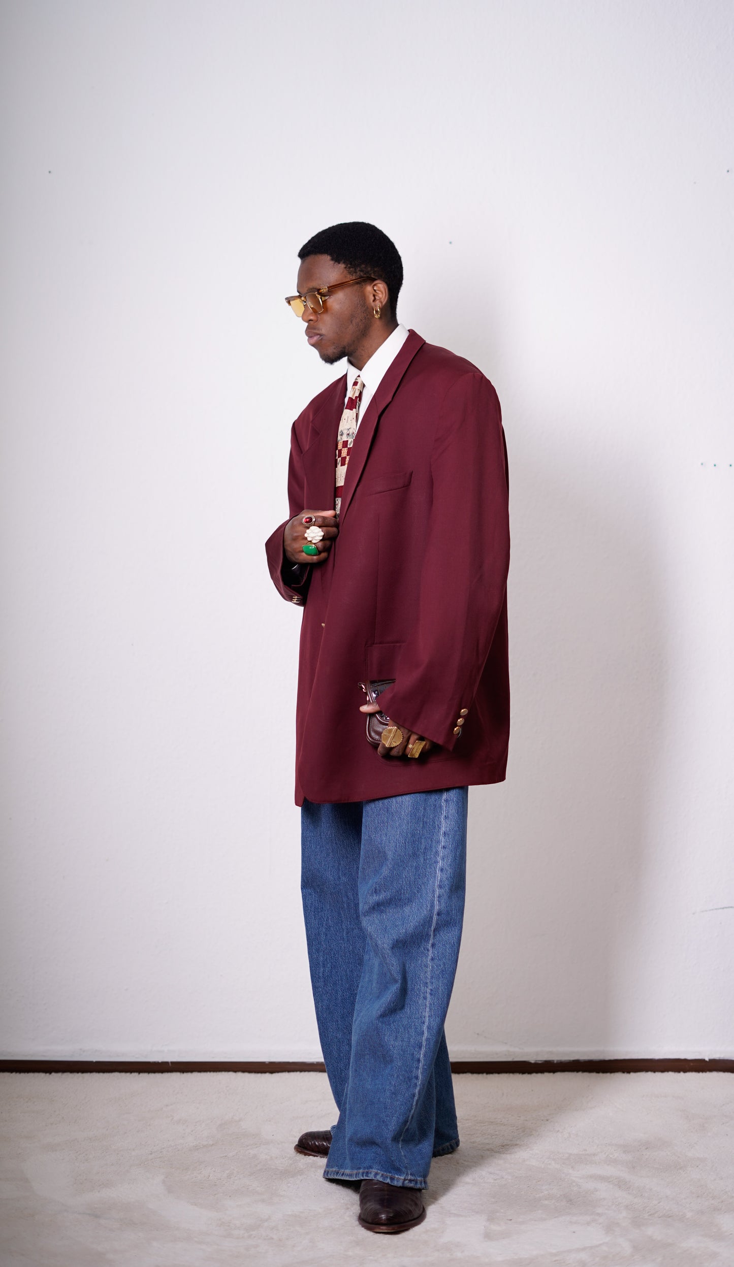 Oversized Blazer in Brodeauxrot