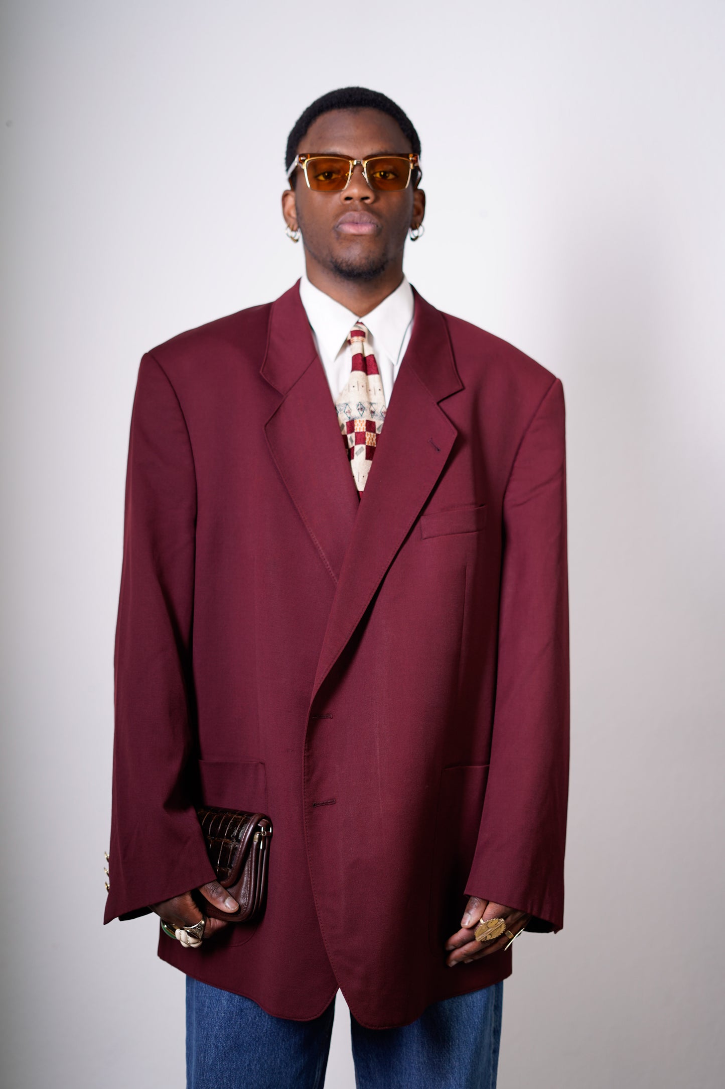 Oversized Blazer in Brodeauxrot