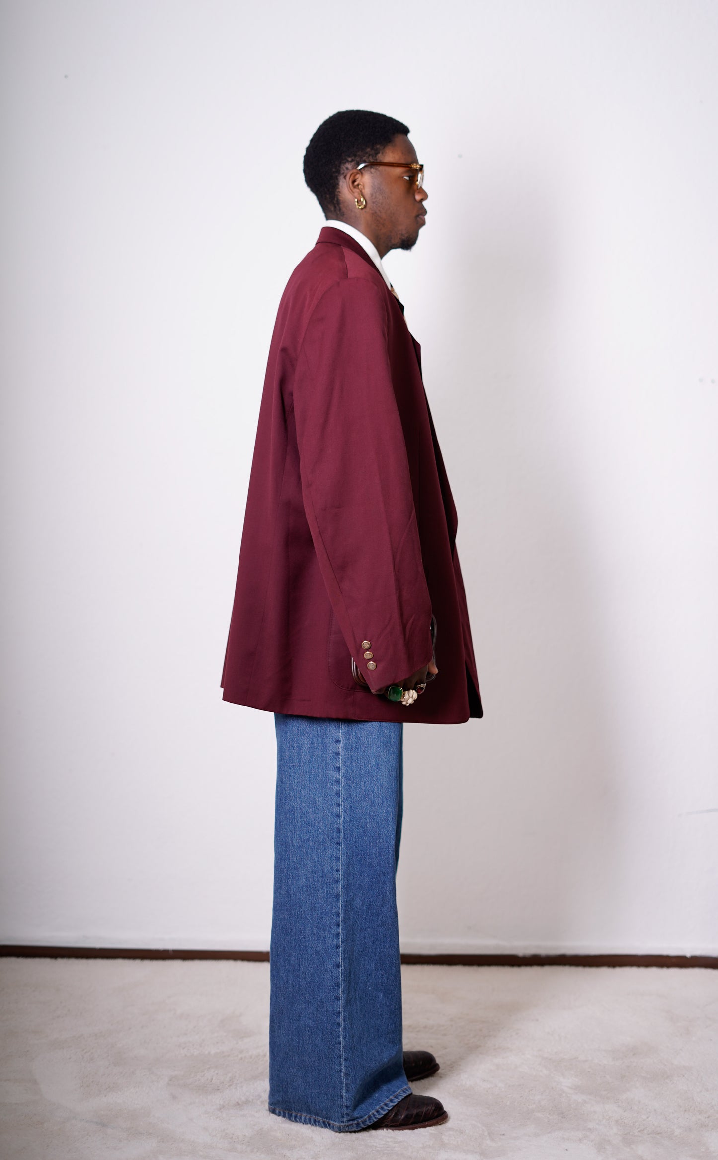 Oversized Blazer in Brodeauxrot