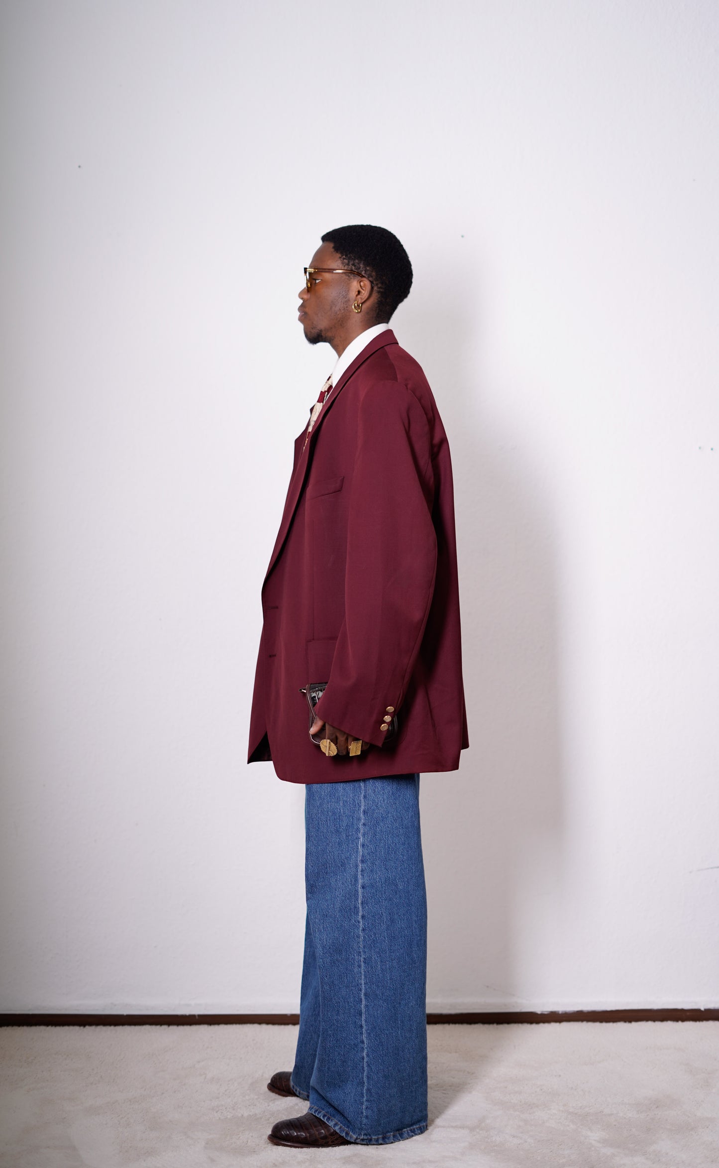 Oversized Blazer in Brodeauxrot